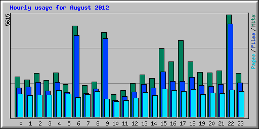 Hourly usage for August 2012