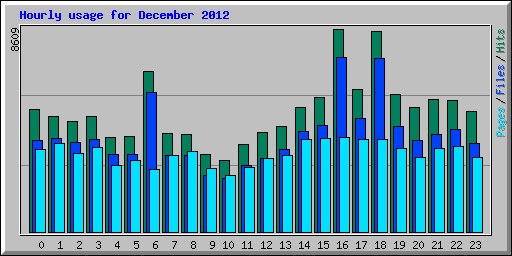 Hourly usage for December 2012